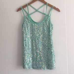 NWOT Mint Sequin Tank